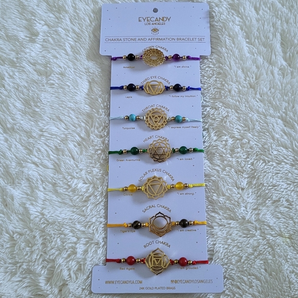 Eye👁️ Candy🍬 Chakra🧘♀️ Stone and Affirmation Bracelet Set - Picture 9 of 16